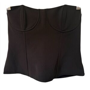 PacSun Black Corset Strapless Top Size L Structured Bustier Chic